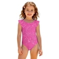 thumbnail image 3 of Abcomgle Swimsuit for Girls 7-8 Glitter Sequin Graphic One Piece Swimsuits for Little Girls Ruffled Stretchy Girls Bathing Suit, 3 of 7