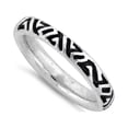 thumbnail image 1 of 925 Sterling Silver Oxidized Platinum Plated Ancient Sign Stackable Women Ring, 1 of 2