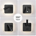 thumbnail image 2 of 8w Modern Led Wall Light Wall Reading Light With 350 Swivel Switch 3w Led Wall Spotlight Indoor Wall Lamp For Bedroom Bedside Living Room Black 3000k, 2 of 5