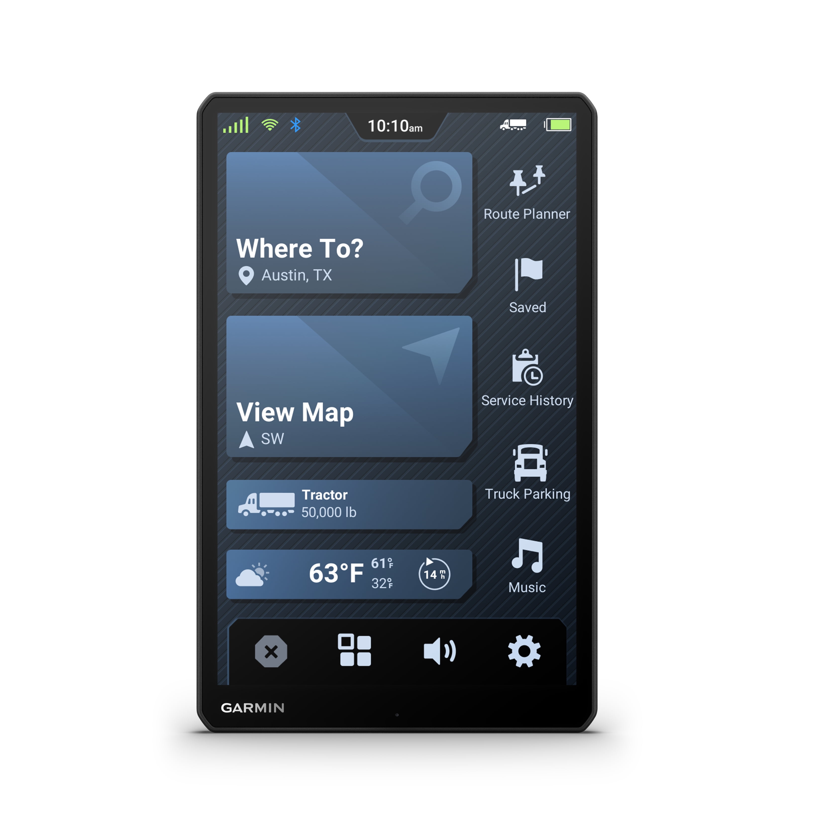 Garmin dēzl™ OTR1020, Extra-Large High-Res 10” GPS Truck Navigator, Custom Truck Routing, Satellite Imagery, Wind Speed, Community-Shared Loading Docks, Dual-Orientation Display