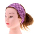thumbnail image 4 of Diadema deportiva ancha para mujer, elástica, para Yoga, gimnasio, correr, cinta para el pelo Raya púrpura Zulema Venda del deporte del yoga, 4 of 6