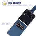 thumbnail image 2 of Allytech Case for Samsung Galaxy Z Flip 4 2022, Z Flip 4 Case with Card Holder Premium PU Leather Flip Wallet Shockproof Case for Samsung Z Flip 4, Blue, 2 of 6