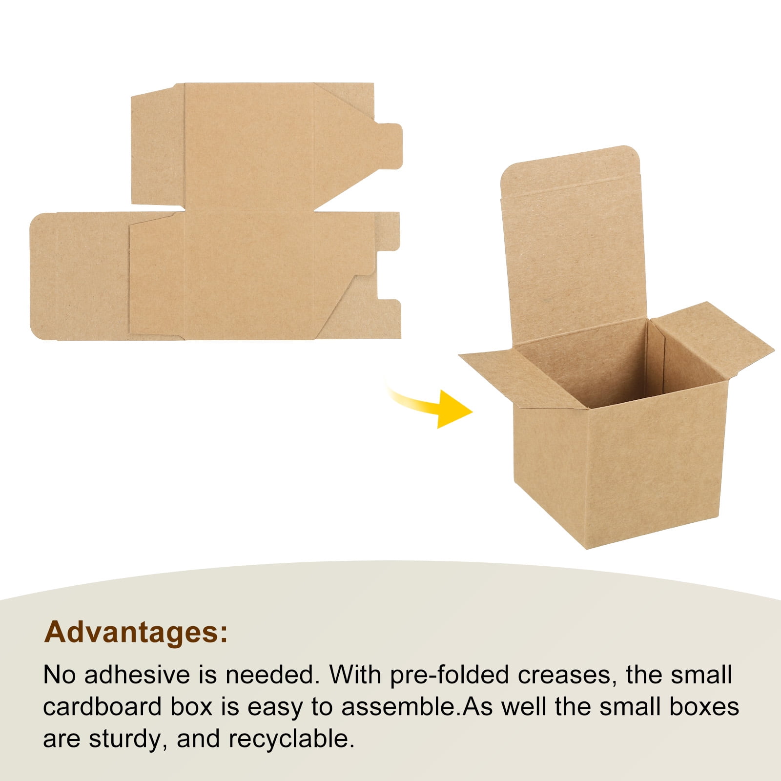 Unique Bargain Paper Recycled Gift Corrugated Paper Box Brown 2.8"x 2.8"x 2.8"