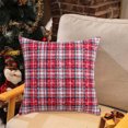 thumbnail image 1 of Funda de cojín navideña con diseño de copos de nieve a cuadros | 45 x 45 cm, suave y acogedora, para sofá o sillón | Decoración navideña para cumpleaños y fiestas | Regalo ideal, 1 of 6