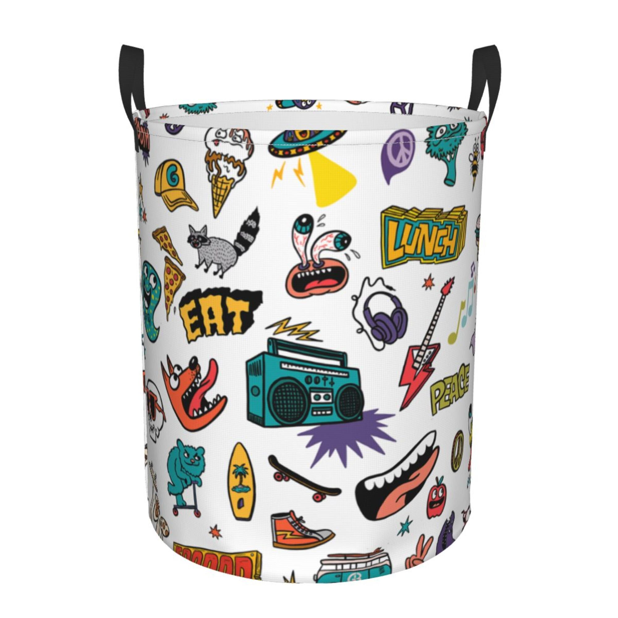 Abstract Graffiti Drips Print Laundry Basket main image 1