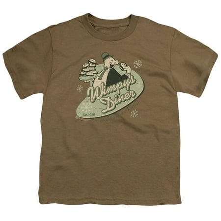 Popeye T-shirt Tee - Popeye Wimpy's Diner Big Boys Youth Shirt