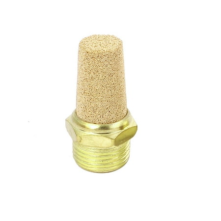 Pneumatic Exhaust Muffler - 16mm Thread Dia Noise Absorb Exhaust Pneumatic Muffler Gold Tone