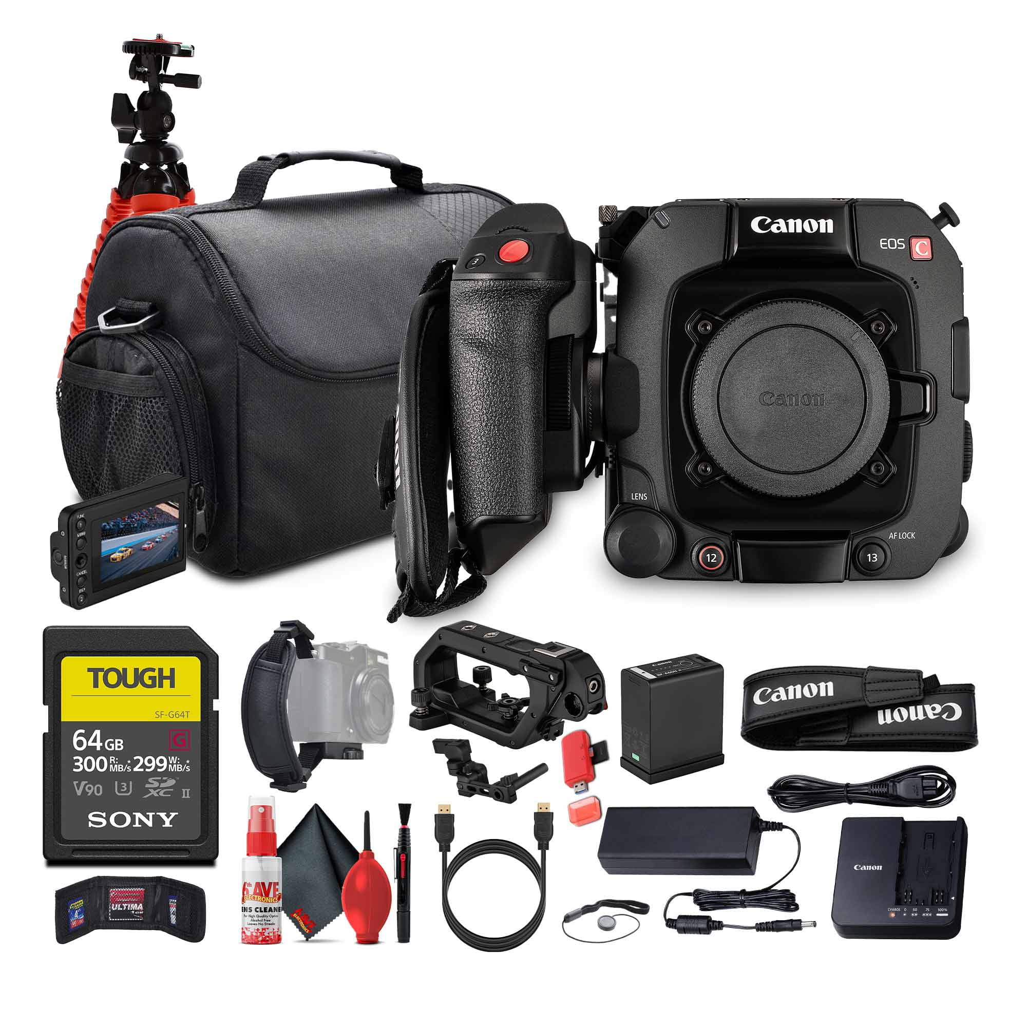 Canon EOS C70 Cinema Camera Kit w/ 128GB SD Card, HDMI, Case