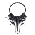 thumbnail image 3 of DecMode Black Wood Statement Necklace Tribal Wall Decor with Beaded Detailing, 3 of 7
