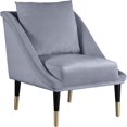 thumbnail image 1 of Meridian Furniture Elegante Gray Velvet Accent Chair, 1 of 6
