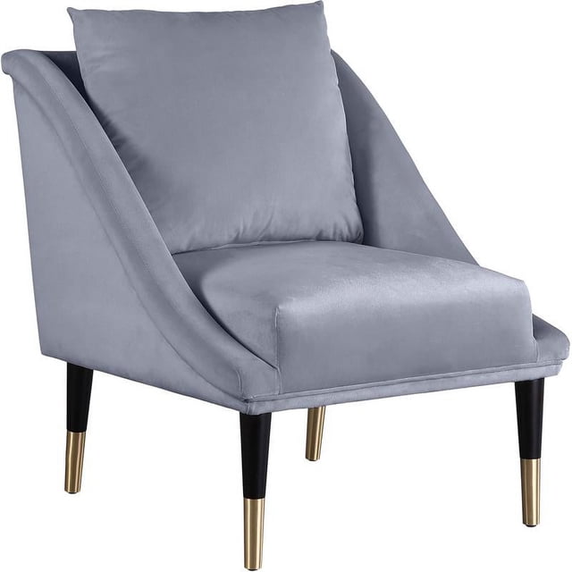 Meridian Furniture Chaise d'Appoint en Velours Gris Élégante