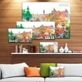 thumbnail image 3 of Aquarelle de Ville Colorée - Impression sur Toile Paysage, 3 of 4
