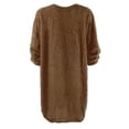 thumbnail image 3 of Beachy Dresses For Women 2025, T Shirt Dresses Winter Sweater Knit Crewneck Long Sleeve Casual Sweatshirts Dress Gold Prom Flowy Dress Boho Wedding 2025 Off Dresses Cocktail (XL, Brown) ZMTing, 3 of 4