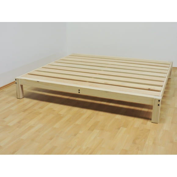 Base Para Cama King Size Muebles GM Tradicional Desarmable Sin Pintar Madera de Pino Estufada