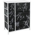 thumbnail image 1 of Sorbus Commode avec 7 Tiroirs - Cadre Blanc, Tiroirs en Marbre Noir, 1 of 7