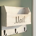 thumbnail image 6 of Mail Organizer Wall Mounted, Wooden Mail & Key Holder for Wall, Hanging Mail Organizer, Retro White Mail Basket for Home Office, 6 of 6