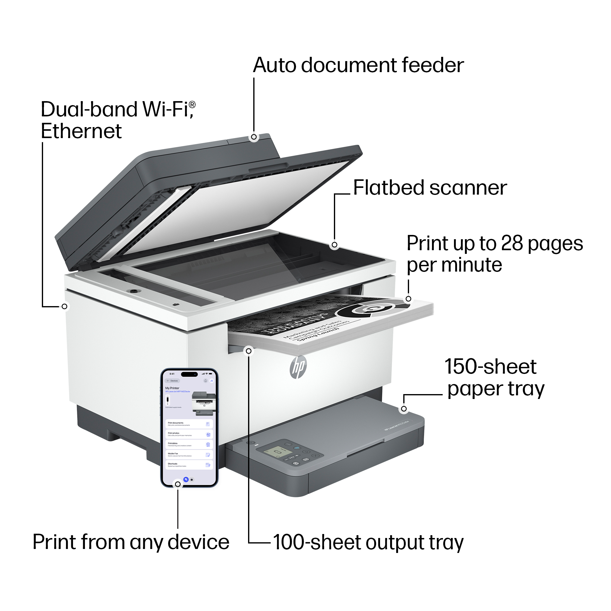 HP LaserJet MFP M235sdw Wireless Printer, Print/Copy/Scan photo 5