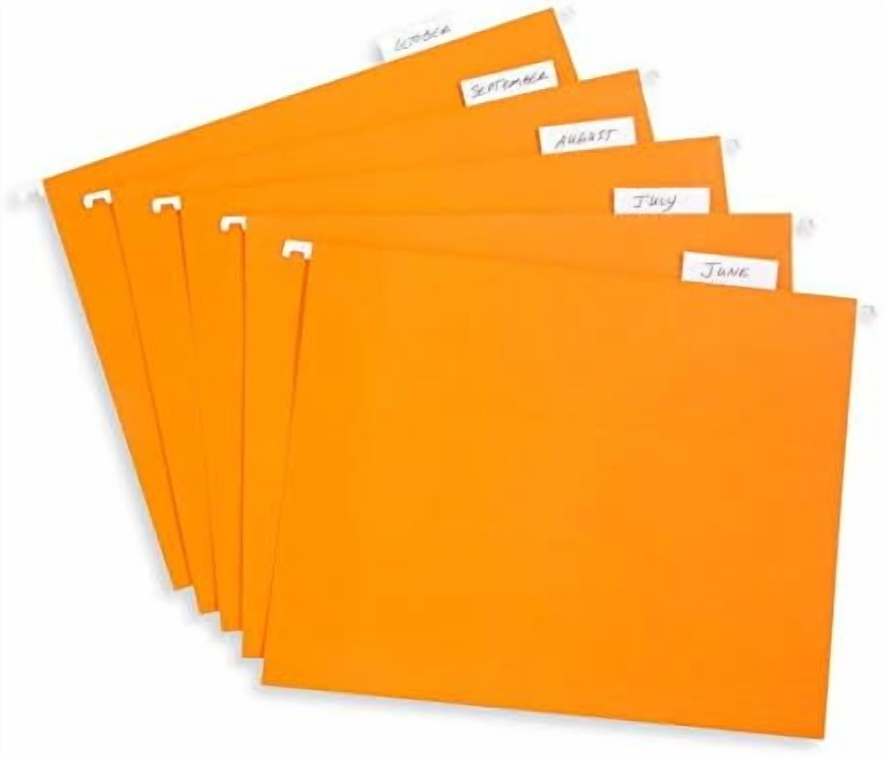 Hanging File Folders, 25 Reinforced Hang Folders, Designed for Home and Office Color Coded File Organization, Letter Size, Orange, 25 Pack