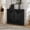 Black#8, variant on Living Room Cabinets Mid Century Modern Fluted Sideboard Cabinet with 2 Outlet Holes, Buffet Cabinet with Storage, Narrow Side Cabinet for Living Room Entryway Hallway Kitchen Coffee Bar, Dark Walnut