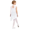 thumbnail image 5 of TiaoBug Girls Latin Jazz Ballet Lyrical Dance Dress Figure Ice Skating Asymmetrical Skirt Leotard Dancewear White 8, 5 of 6