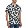 thumbnail image 2 of Vsdgher Daisies Flowers Print Men's Dry Fit Mesh Athletic Shirts Moisture Wicking Tennis T-Shirt Tops, 2 of 9