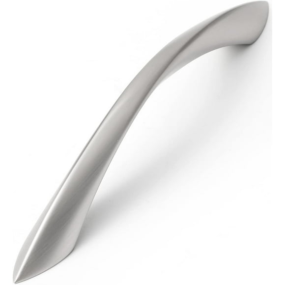 10 Pack Brushed Nickel Cabinet Pulls 5 Inch Arch Twisted Silver Handles Drawer Kitchen Cupboard Bathroom Dresser Cabinet Hardware Zinc Alloy