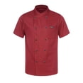 thumbnail image 1 of TSSOE Unisex Professional Chef Jacket Short Sleeve Classic Cooking Coat Restaurant Kitchen Uniform #01Burgundy XL, 1 of 7
