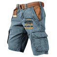 thumbnail image 2 of Men's Summer Outdoor Casual Patchwork Pocket Cargo Shorts, Sport Pants,Green,L, 2 of 4
