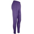 thumbnail image 2 of High Waisted Women's Leggings Womens Daily Solid Yoga Pants Elastic Mid Waist Workout Pants Casual Sport Trousers Leggings,Purple Women's Legging XXXL, 2 of 4
