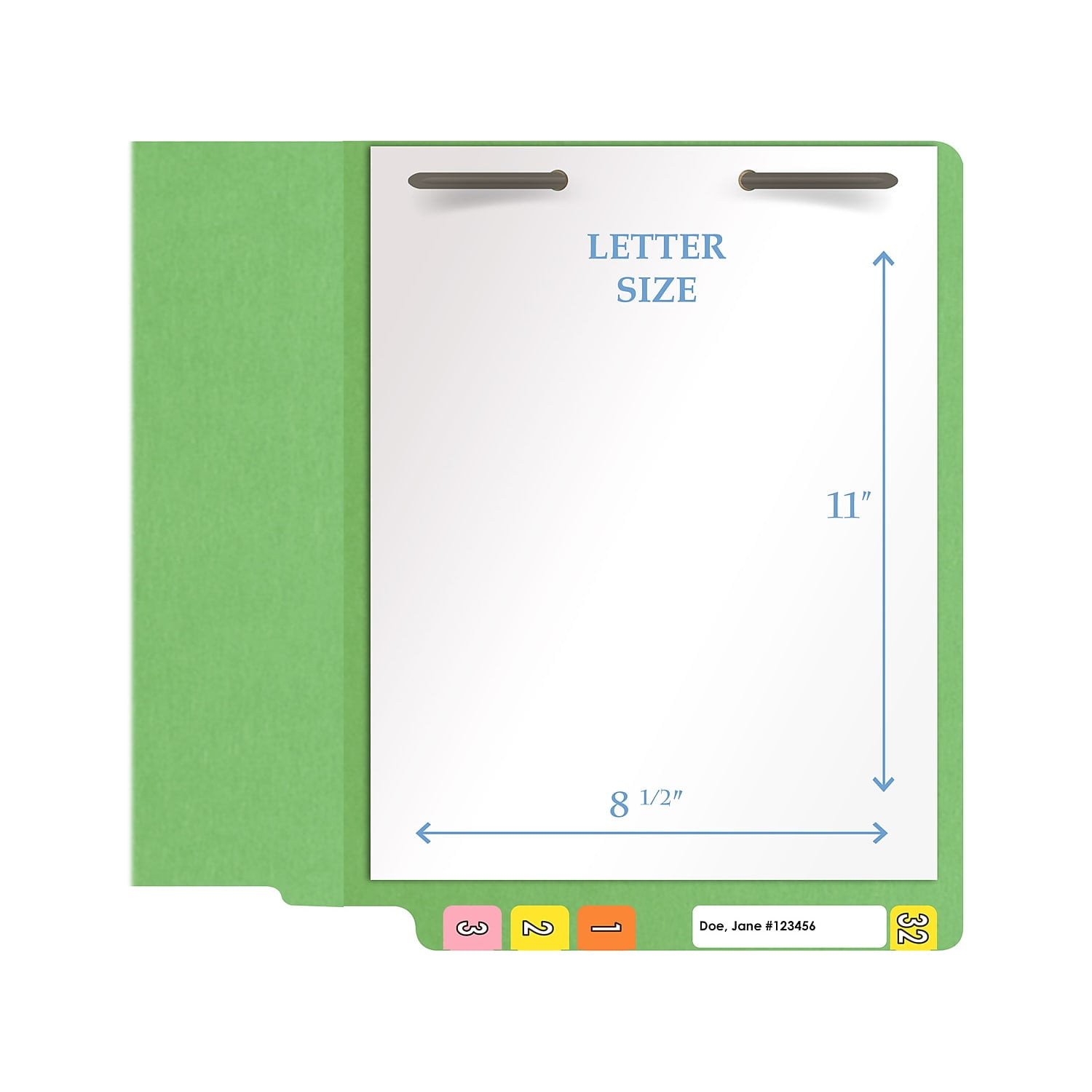 Medical Arts Press Heavy Duty End Tab File Folder Straight-Cut Letter Size Green 40/Box