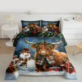 thumbnail image 2 of Homewish 3D Highland Bull Queen Comforter Set, Magical Christmas Snowman Bedding Sets, Winter Festival Reversible Bedding Comforter Set, Breathable Home Decor, 3pcs, 2 of 8