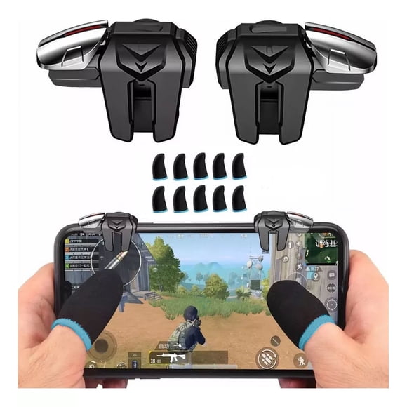 . Gatillos Para Celular Joystick Con 4 Botones + Dedales