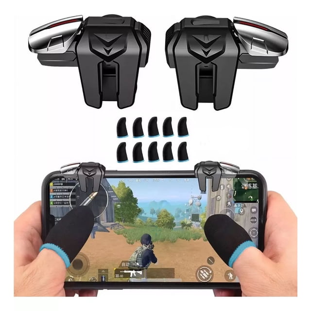 . Gatillos Para Celular Joystick Con 4 Botones + Dedales