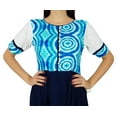 thumbnail image 6 of Bimba Designer Blue Printed Rayon Kurta Flaired Kurti Chic Dress, 6 of 7