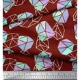 thumbnail image 3 of Soimoi Red Cotton Duck Fabric Crystal Stone Geometric Print Fabric by Yard 42 Inch Wide, 3 of 3