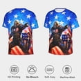 thumbnail image 6 of Omeoer Patriotic Eagle Warrior Graphic T-Shirt for Men Women, USA Flag 3D Printed Short Sleeve Crewneck Tee, American Hero Shield Casual Shirt, 6 of 6