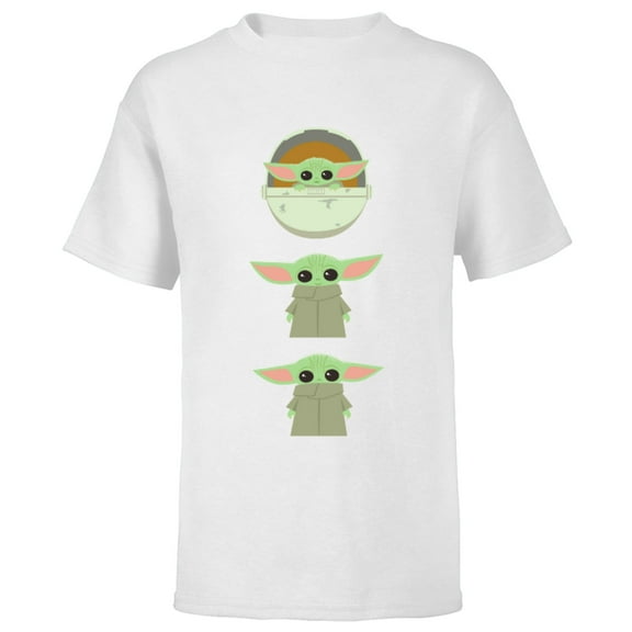 Star Wars The Mandalorian The Child Cartoon Poses - Short Sleeve T-Shirt for Kids - Customized-White
