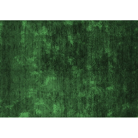 Ahgly Company Indoor Rectangle Oriental Emerald Green Industrial Area Rugs, 8' x 12'