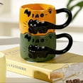 thumbnail image 6 of DAMAI 13 Oz Embossed Ceramic Cute Cat Coffee Mug Tea Mug, Creative Couple Family Cup with Handle, Cute Tea Handle Cups for Christmas Home Office Gifts for Cat Lovers Women, 6 of 8