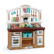 Step2 Lifestyle Custom Brown and White Kitchen includes 20 Piece Plastic Kitchen Playset
