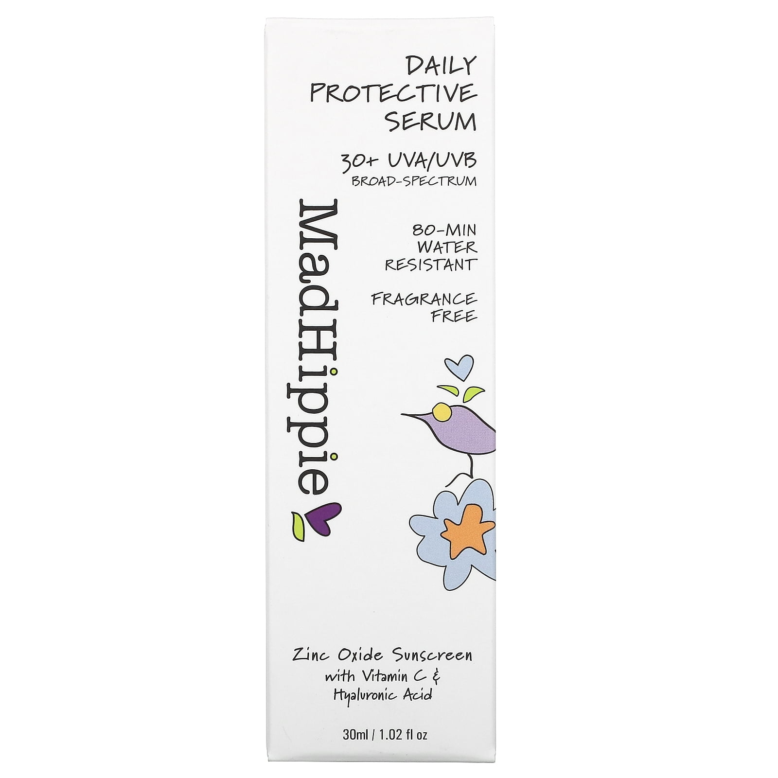 Daily Protective Serum, 30+, Fragrance Free, 1.02 fl oz (30 ml), Mad Hippie