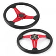 thumbnail image 4 of Volant de Direction Dérivant, Résistant à l'Usure Confortable Anti-Rouille Volant 14 Pouces Alliage d'Aluminium PU Élégant pour Modification Auto Rouge, Noir, Argent, 4 of 8