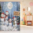 thumbnail image 2 of Manfei Vintage Santa Claus Shower Curtain 72Wx84L,Christmas Happy Holiday Bathroom Shower Curtain, 2 of 5