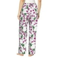 thumbnail image 3 of Uemuo Orchids Flowers Pattern Women's Wide Leg Palazzo Lounge Pants with Pockets Light Weight Loose Comfy Casual Pajama Pants-Large, 3 of 9
