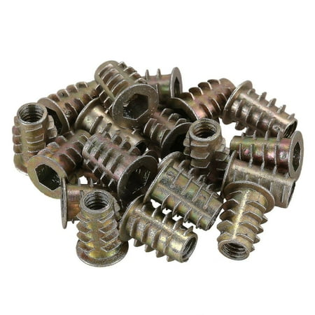 

20 Pieces M6x 15mm Hexagon Socket Screw Thread Insert Nut For Wood