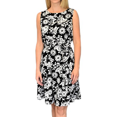 Peach Couture Classic Floral Printed A-Line Dress