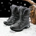 thumbnail image 2 of NOKIO Men'S Ice-Cold High-Top Boots Fashion Couples Men Winter Water Proof Flat Lace Up Keep Warm Snow Boots Comfortable Mid Boots Shoes Men'S Anti-Cold Snow Boots, 2 of 5