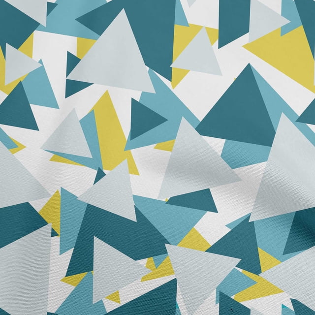 oneOone Cotton Flex White Fabric Geometric Craft Projects Decor Fabric Printed By The Yard 40 Inch Wide-5Q