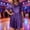 Purple, variant on Women's Plus Size Short Sleeve Dresses with Pockets Round Neck Gathered Waist Puff Sleeve Casual Dress