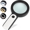 thumbnail image 1 of Reading Magnifier, 30X Magnifier with 18 LED Light Handheld Magnifying Magnifier 3 Modes Illuminated Magnifier for Elderly, Visually Impaired, Books, Jewelry, 1 of 5